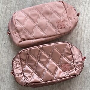 NEW IHKWIP Quilted Cosmetic Bag To Zip Pink